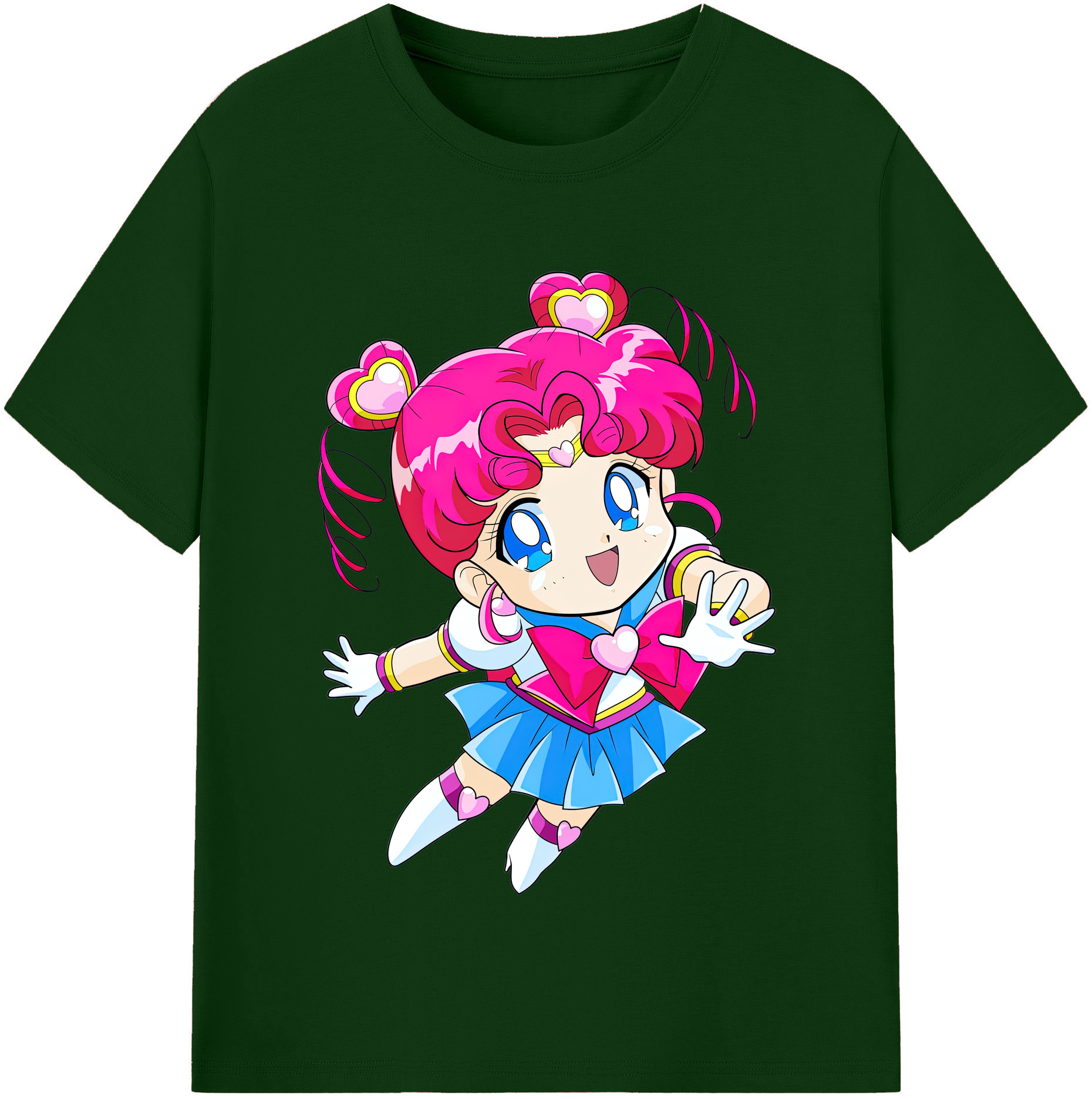 （画像用） 美少女戦士セーラームーン ちびうさ Sailor Moon Chibiusa Tsukino Usagi Small Lady Serenity 綿100％半袖Tシャツ（フロントプリント）